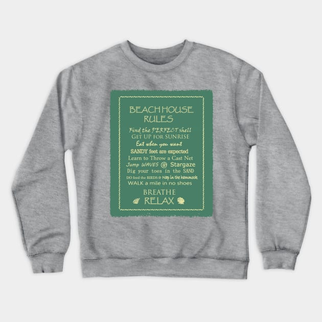 Summer Beach Rules Crewneck Sweatshirt by DISmithArt